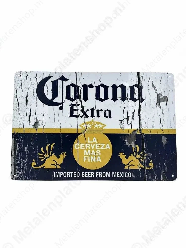 Corona Extra La Cerveza Mas Fina - Bier - Metalen Wandbord Metaalbord